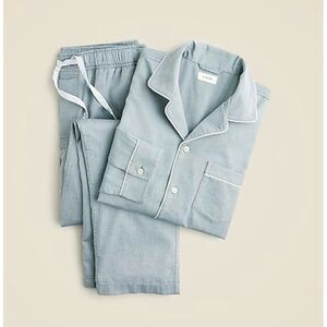 J. Crew Men's Light Green Pajama Set in cotton herringbone